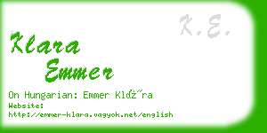 klara emmer business card